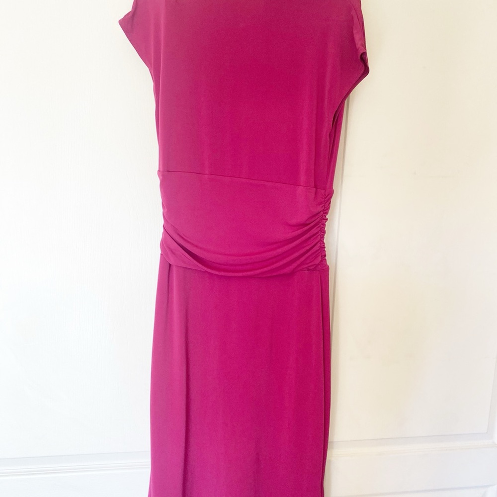 Max and Cleo Red Knot Front Faux Wrap Midi Dress - Size Medium - Picture 6 of 6